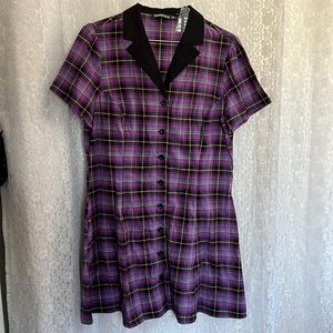 NWT Dangerfield Purple plaid dress